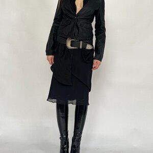 Emanuel Ungaro Silk Tiered Midi Skirt